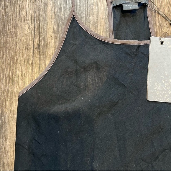 NWT Women’s Black Flowy Racerback Cotton Tank Top Low Cut Size L - Picture 5 of 10